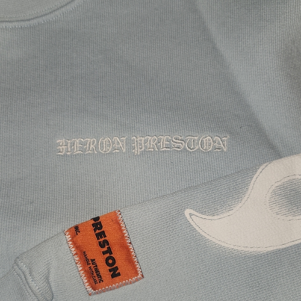 Heron Preston Sky Blue Cropped Sweatshirt - Picture 4 of 8
